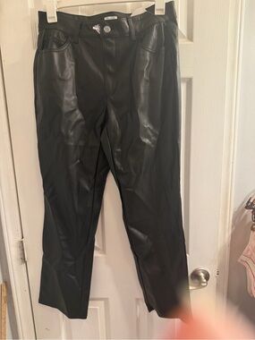 Time and Tru Black Faux Leather Dress Pants for Women NEW